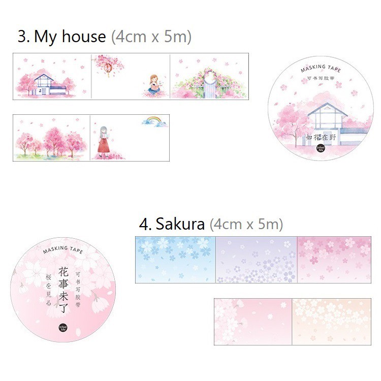 Băng dính trang trí planner 4cm x 5m WST133