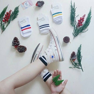 Tất cổ sọc cao Hàn Quốc
