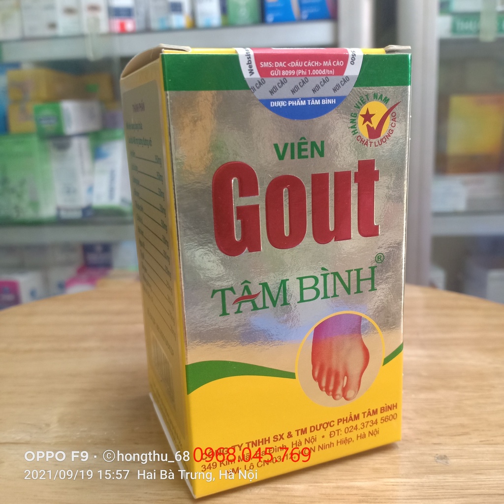 VIÊN GOUT TÂM BÌNH hỗ trợ giảm triệu chứng đau do gút