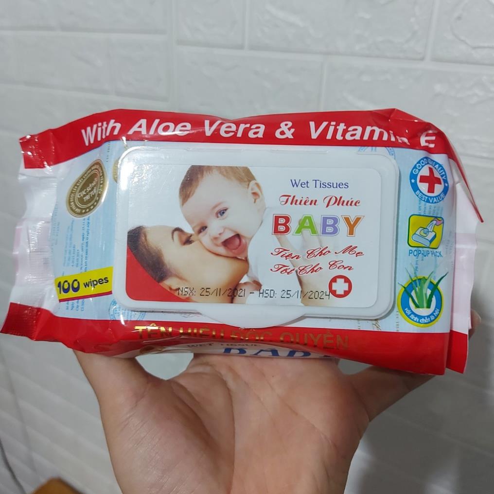 Giấy Ướt Thiên Phúc 100 Tờ/ 1 Gói - Khăn Ướt Baby Wet Tissues