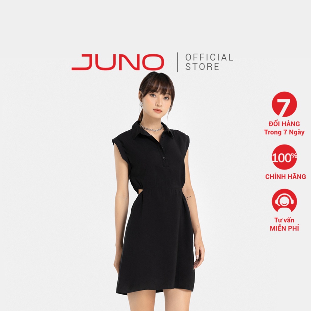 Đầm Ngắn Nữ Thời Trang JUNO Sơmi Thun Eo JNDLU014