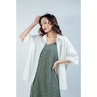 [FOUR6] Áo sơ mi ngắn tay basic cổ đức