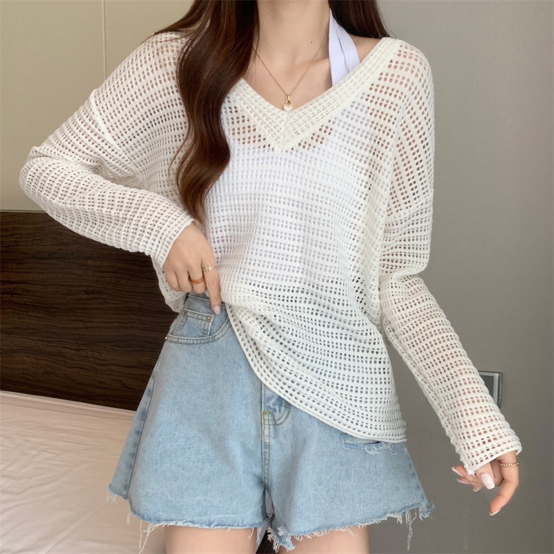 Áo Nữ Tay Dài Cổ Chữ V Thời Trang Quyến Rũ
