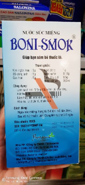 BONI-SMOK nước súc họng cai thuốc lá hiệu quả