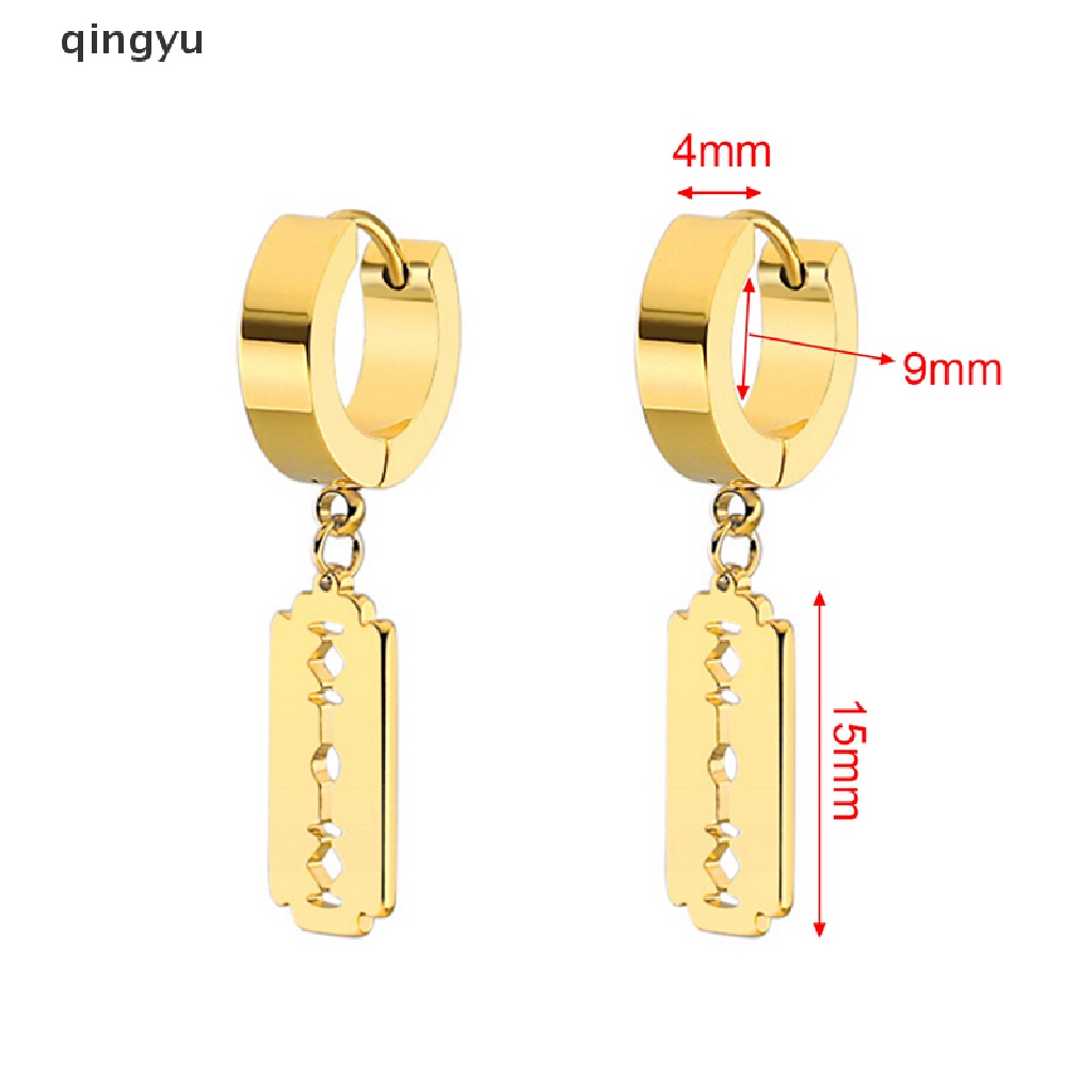 Bông Tai Dáng Dài Hình Lưỡi Dao Bằng Thép Không Gỉ Cá Tính Cho Nam