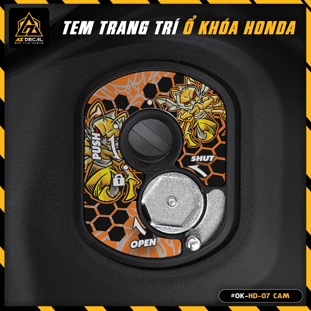 Tem Dán Ổ Khóa Cơ Xe Honda Mẫu Hornet | OK-HD-07 | Decal Trang Trí Ổ Khóa Xe Vision, SH, SH Mode, Air Blade, Winner X,..
