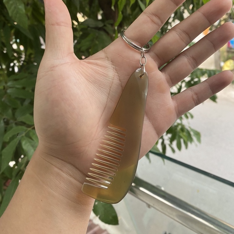Móc treo chìa khóa bằng Sừng trâu - Lược mini được làm từ Sừng trâu