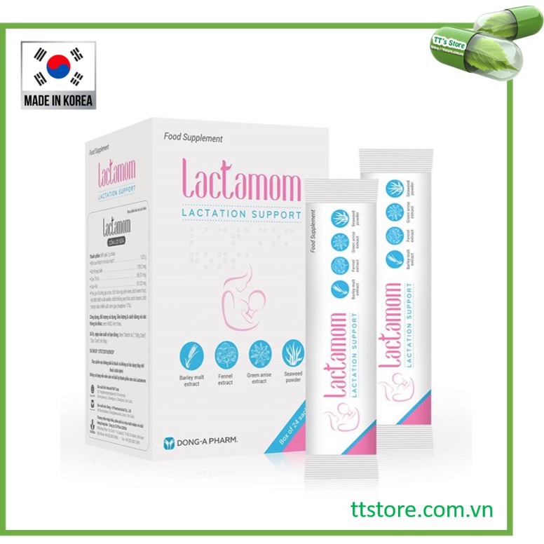 Cốm lợi sữa Lactamom (Hộp 24 gói x 3g) [lactomom / lactamum / lactomum]