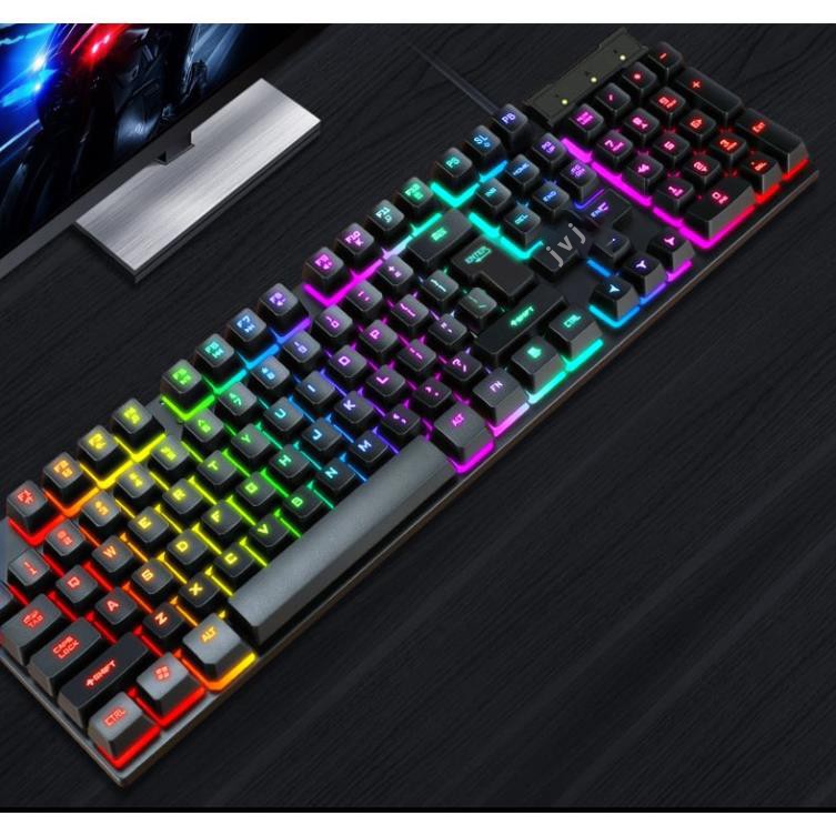 Bộ Bàn Phím Kèm Chuột Gaming G200 Plus JVJ Có Dây, LED Nhiều Màu Phong Cách Hiện Đại, Ấn Tượng - BH 6 Tháng