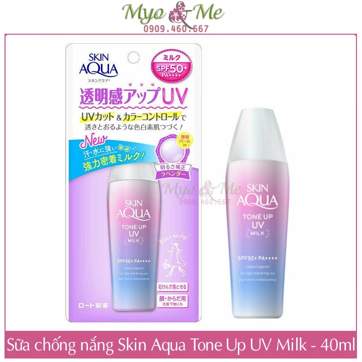 Kem chống nắng dạng sữa nâng tông da Skin Aqua Tone Up UV Milk - 40ml