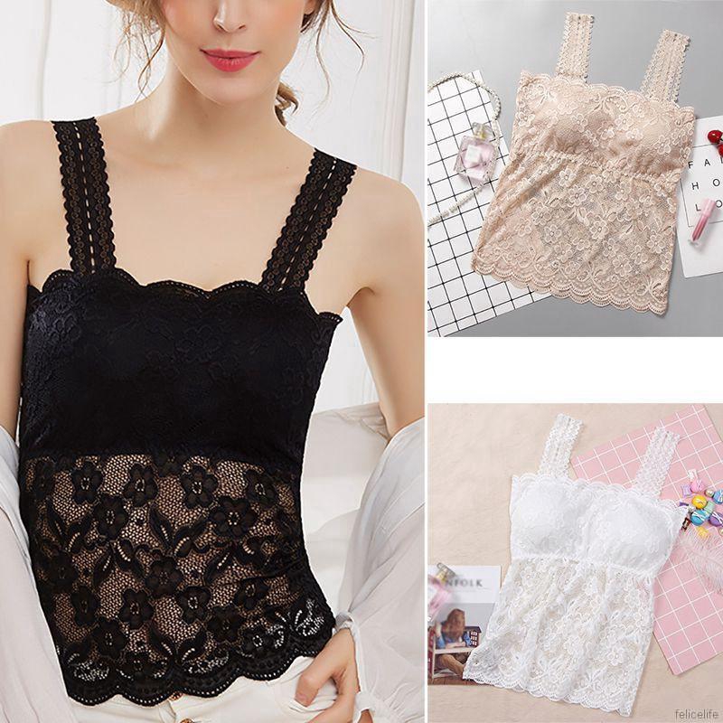 Áo 2 dây trơn chống chói phối ren duyên dáng cho nữ