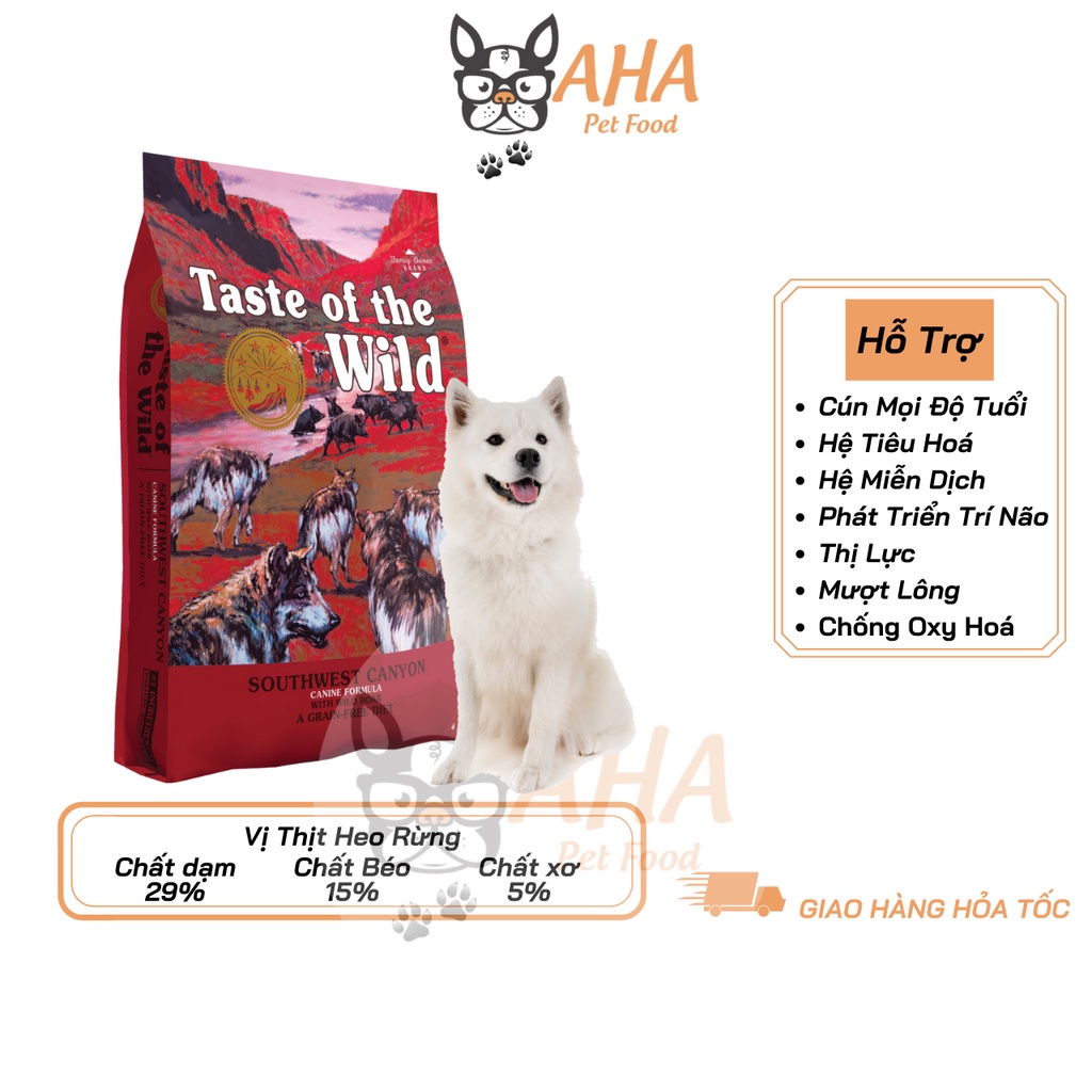 Thức Ăn Cho Chó Samoyed Taste Of The Wild Bao 500g Lông Bóng Mượt - Southwest Canyon Thịt Heo, Trái Cây Rau Củ Quả