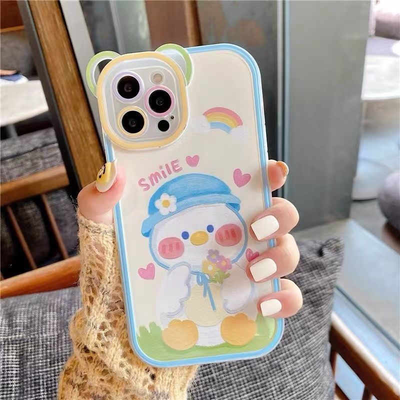 Ốp Điện Thoại TPU Dẻo Trong Suốt Họa Tiết Dễ Thương Cho IPhone 13 12 11 Pro Max Mini X XR XS 8 7 Plus 6 6S SE 2020