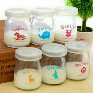 Bộ 12 Hũ thủy tinh làm sữa chua có nắp 100ml
