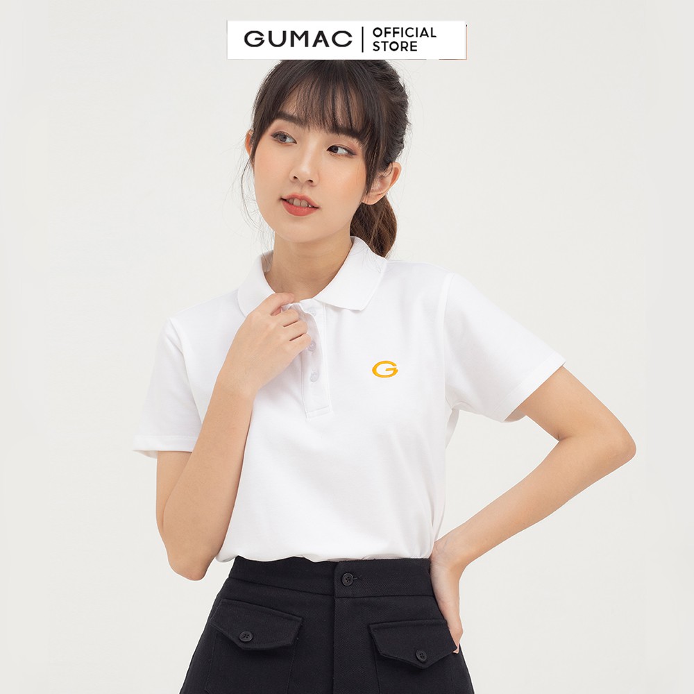[Mã WABRGM11 giảm 10% đơn 250K] Áo thun thêu chữ G GUMAC trẻ trung, cá tính nhiều màu ATB810 | BigBuy360 - bigbuy360.vn