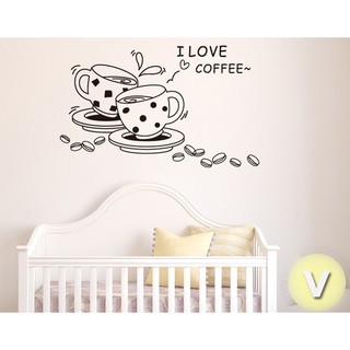 Decal dán tường cốc café