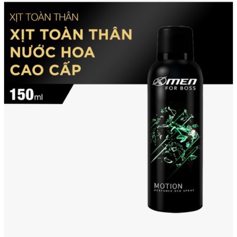 Xịt khử mùi XMEN FOR BOSS hương Intense, motion, luxury chai 150ML