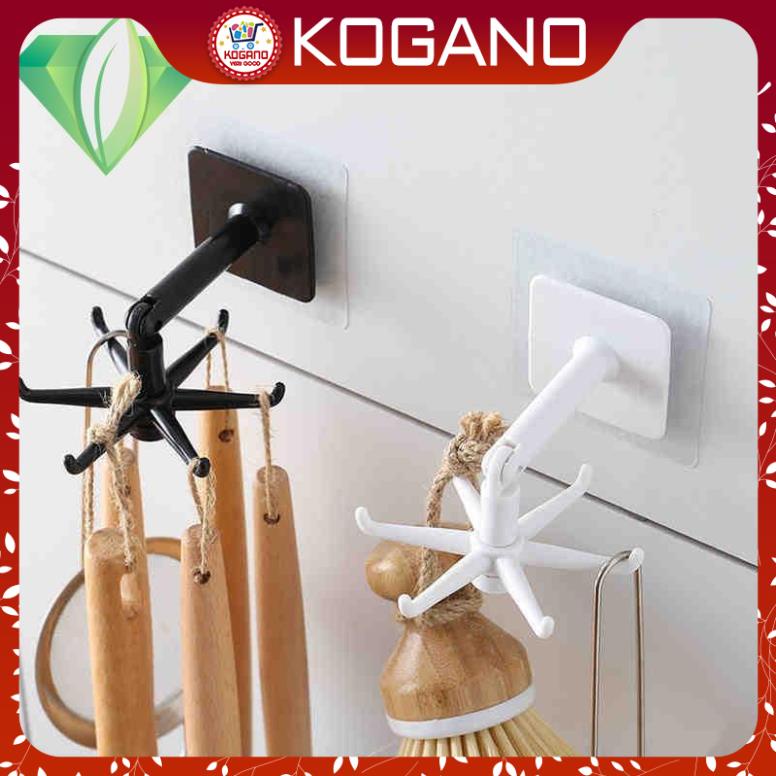 Móc dán tường KOGANO móc treo dán tường, tủ móc xoay 360 độ nhiều bề mặt, tư thế HG-001292