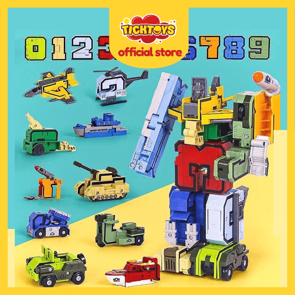 HỘP 10 ROBOT SỐ LẮP GHÉP BIẾN HÌNH SỐ 12 CHI TIẾT