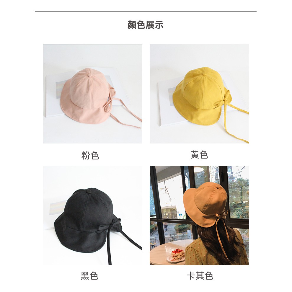 Mũ Tai Bèo Vải Cotton Đính Nơ Xinh Xắn Kiểu Hàn Quốc