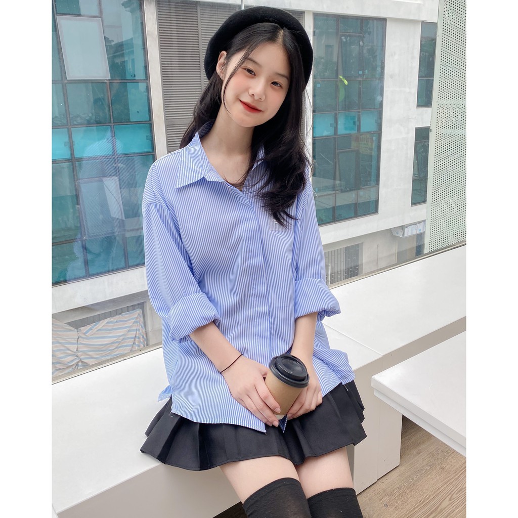 Áo Sơ mi nữ dài tay FIINTASY ENT.666 phong cách Ulzzang Unisex - Made by Toneontone TOT | BigBuy360 - bigbuy360.vn