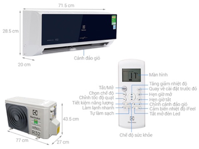 Điều hòa Electrolux Inverter 9000BTU ESV09CRO-D1 (Miễn phí giao tại HN-ngoài tỉnh liên hệ shop)