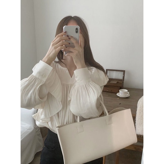 Áo Sơ Mi Voan Tay Dài Phong Cách Hàn Quốc Nữ Tính