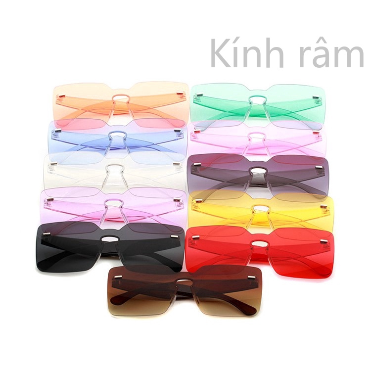 Kính mát vuông màu kẹo ngọt cho nam và nữ