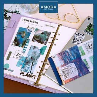 Sticker dán 10 tờ Washi cao cấp 50-60 miếng dán theo chủ đề SIMPLE ART 2 - trang trí sổ tay cute, siêu xinh - Amora UNI