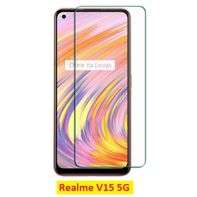 Kính cường lực Realme V15 5G (Trong suốt, Không Full)