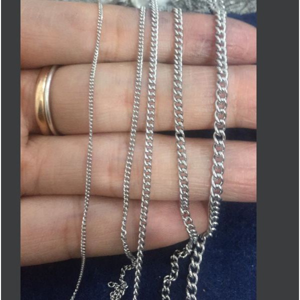 0.5m xích inox nhuyễn không rỉ làm vòng size 0.3-0.4-0.5-0.6-0.8mm