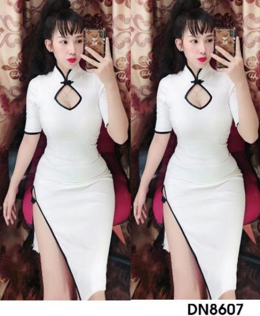 Đầm sườn xám tay ngắn sexy