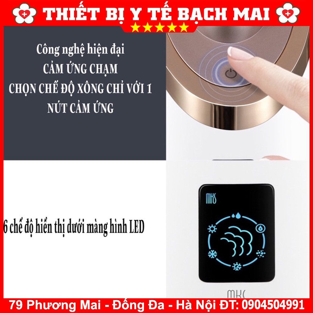 Máy Xông Hơi Mặt Nóng Lạnh Thông Minh Cao Cấp MKS NV8385 - 6 Chế Độ Xông, Công Nghệ Nano ion