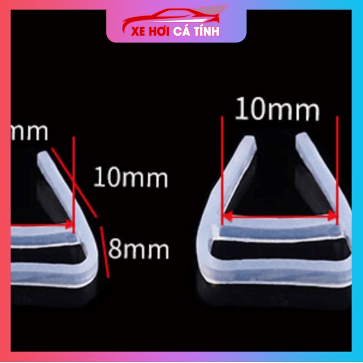 Gioăng cao su chữ U H F chất liệu silicone Ron cao su gắn cửa sổ vách kính nhà tắm ngăn nước bụi côn trùng