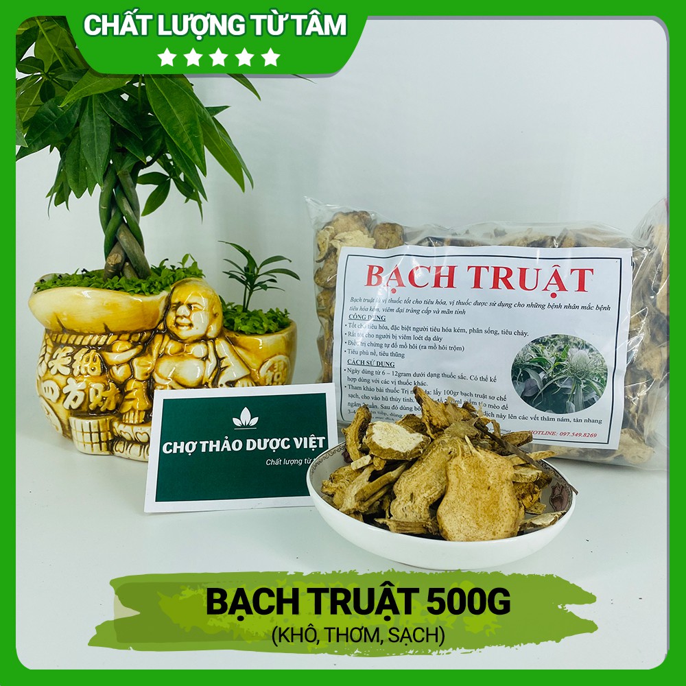 Bạch truật khô nguyên chất 500g - Chợ Thảo Dược Việt