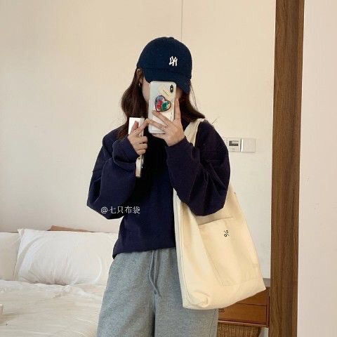 Túi tote vải đeo chéo canvas đeo vai bag giá rẻ đẹp đi học đi chơi