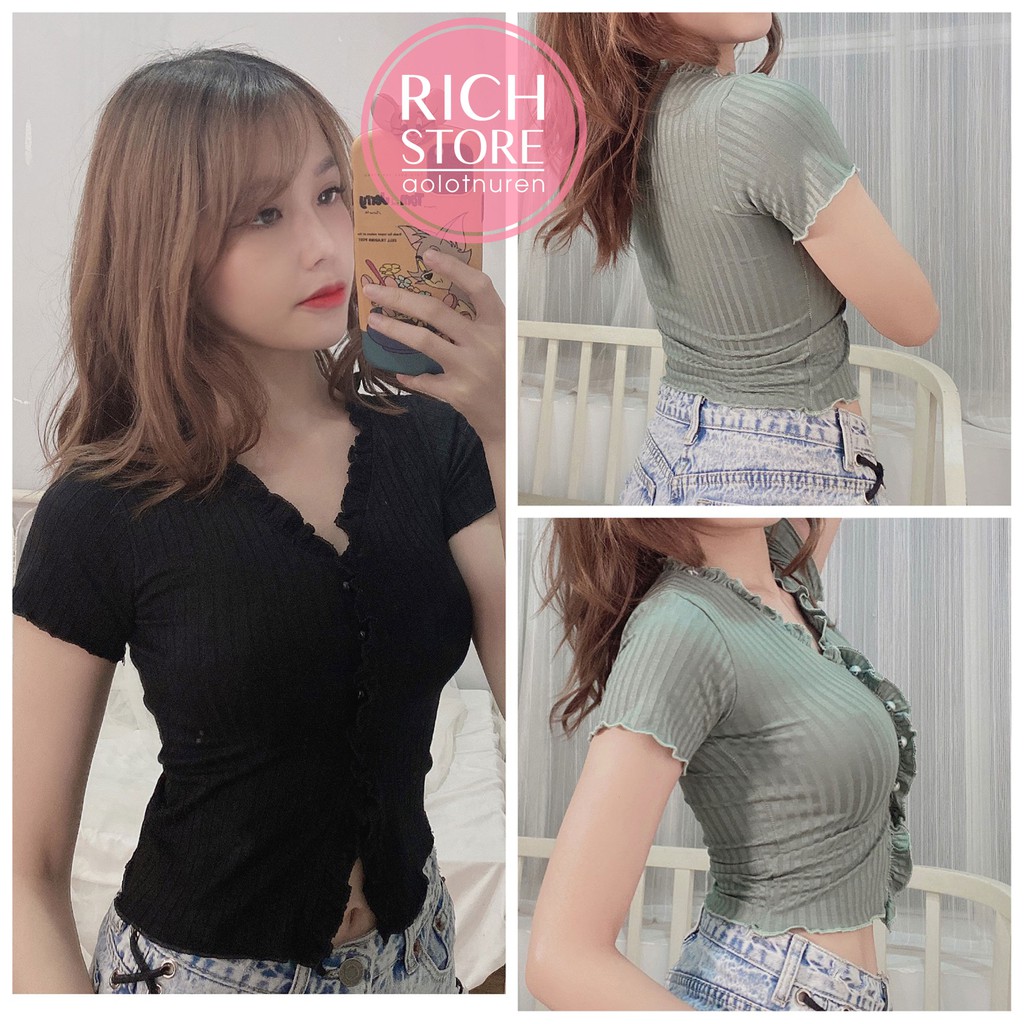 Áo croptop Jennie 4 màu RICH STORE CRT70