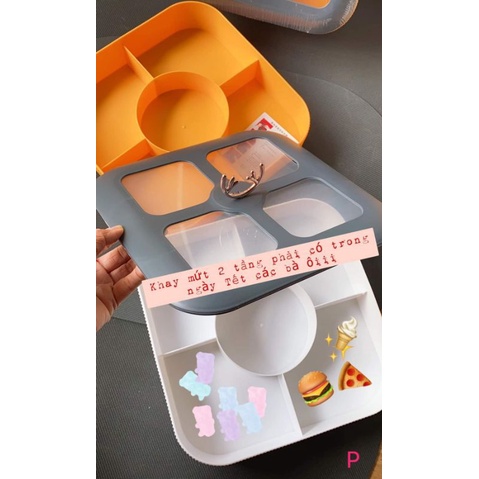 Khay mứt Tết 2 tầng sang xịn