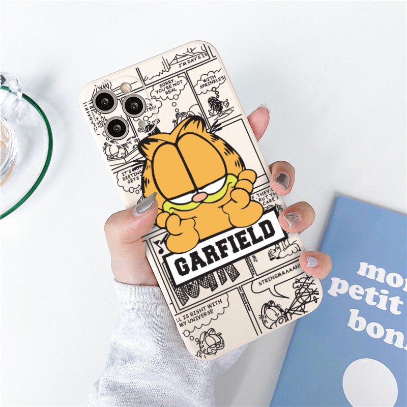 Ốp lưng iphone cạnh vuông BVC mèo garfield 6plus/6s/6splus/7/7plus/8/8plus/x/xr/xs/11/12/pro/max/plus/promax-Awifi A5-2