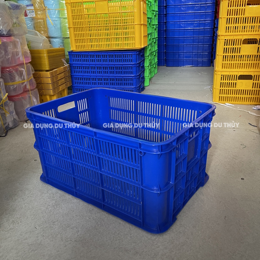 Sóng nhựa hở - rổ nhựa hở 3T1 (61x42x31 cm) nhựa chính phẩm chắc bền đẹp của tổng kho gia dụng Du Thủy