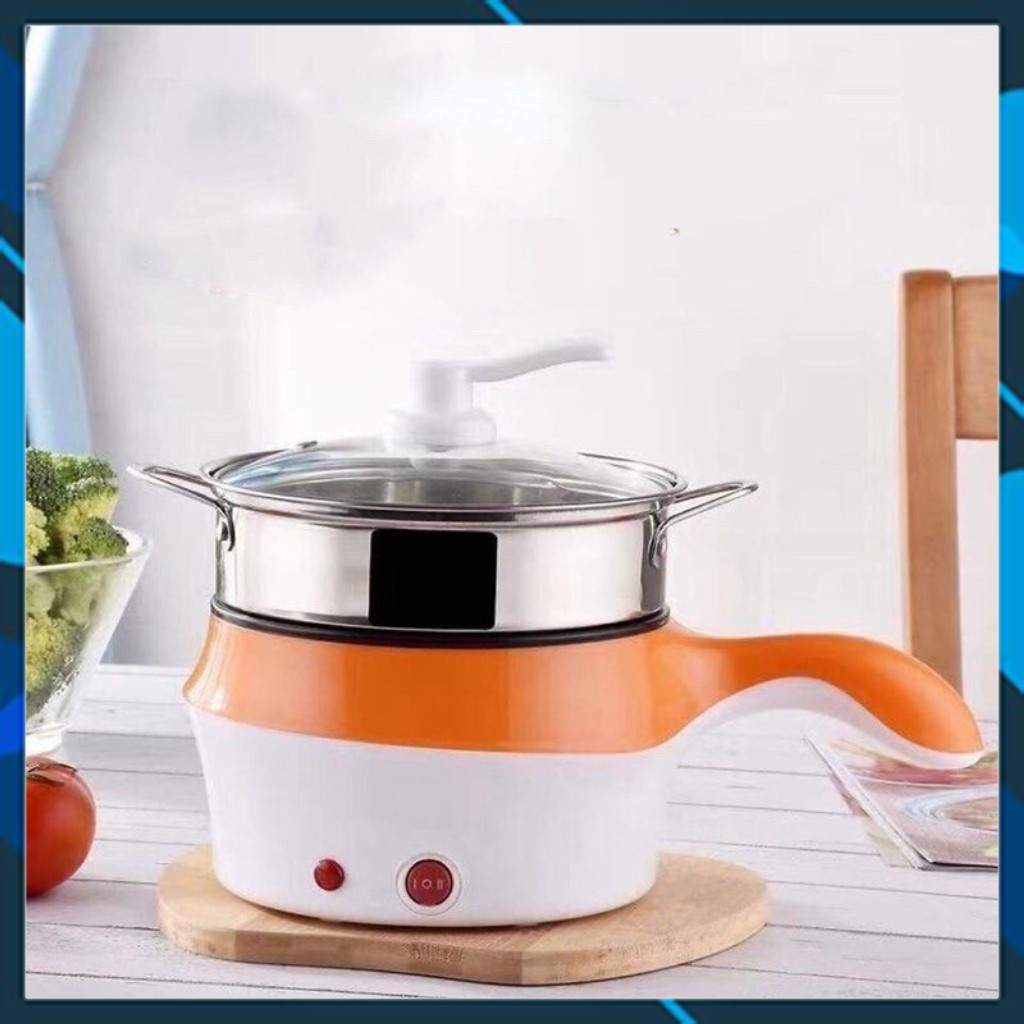 Ca nấu mỳ kêm nồi lẩu mini kèm khay hấp - Chiên xòa đa năng có tay cầm tiện dụng