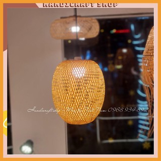 Lồng đèn mây tre thả trần - hình giọt nước - nan cật - hàng xuất khẩu - handicraft shop