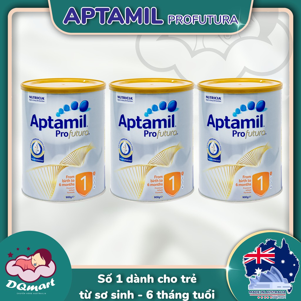 Combo 3 hộp sữa Aptami Profutura  Úc 1,2,3,4 Date tháng 2/202