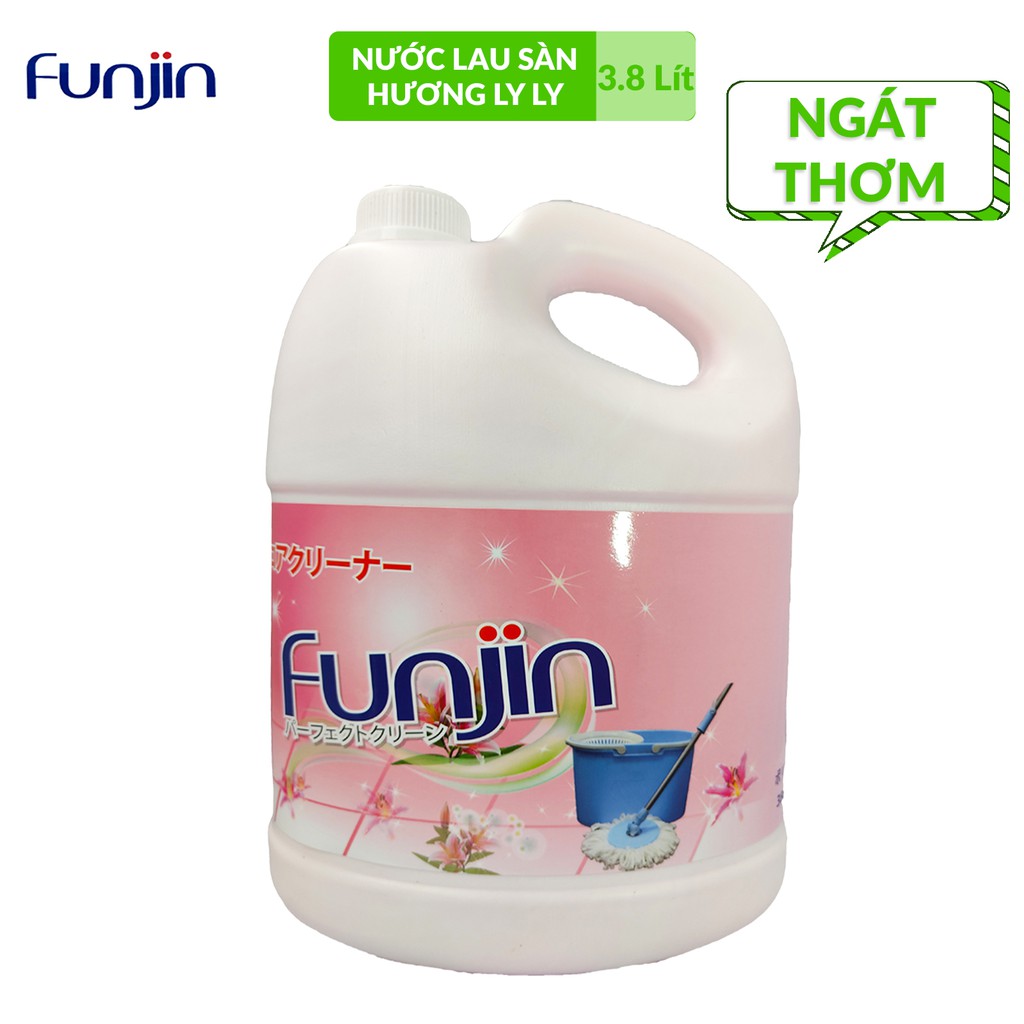 [Mã FMCGMALL giảm 8% đơn từ 250K] Nước lau sàn nhiều loại hương 3.8L Funjin| Sàn nhà sạch thơm, an toàn cho bé