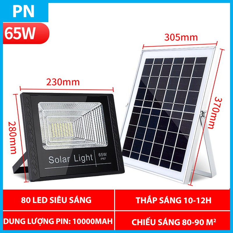 Đèn Năng Lượng Mặt Trời JD Chính Hãng 65W, Solar Light 65W  - Đèn đường công suất cao