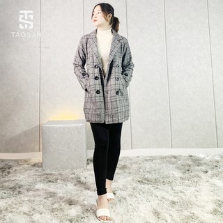 [NEW 2021] Áo Khoác Dạ Kẻ, Dạ Tweed Dáng Dài, dạ kẻ caro hàng Quảng Châu cao cấp co long