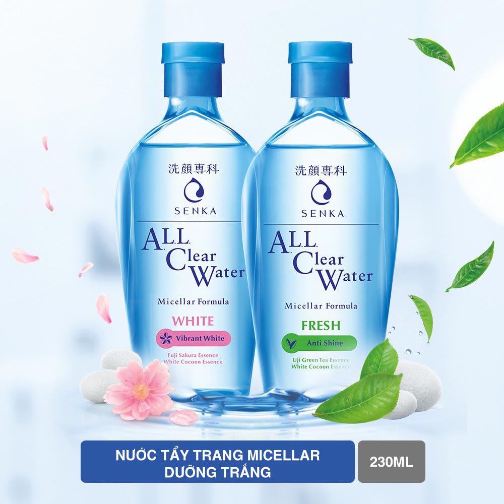 Nước Tẩy Trang SENKA Tươi Mát Da All Clear Water Fresh Anti Shine 230ml Hasaki Sản Phẩm Chính Hãng