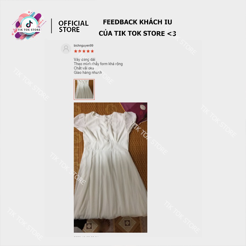 Váy tiểu thư sang chảnh, đầm tiểu thư đính nút TIK TOK STORE | BigBuy360 - bigbuy360.vn