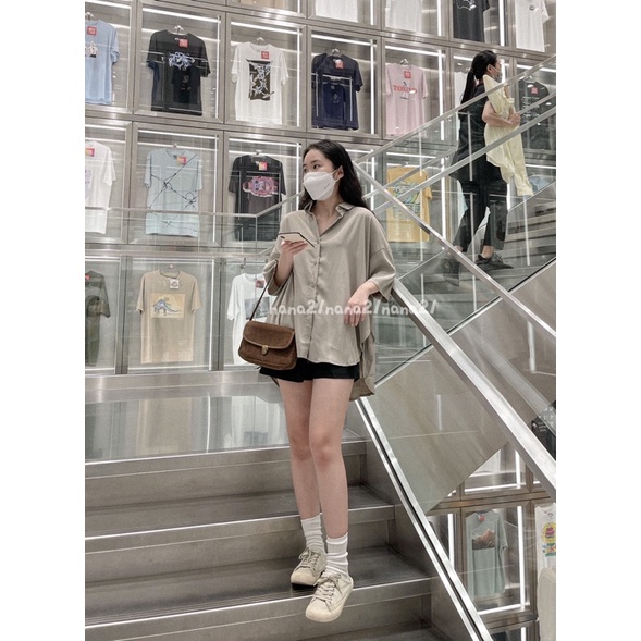 Áo sơ mi cộc tay buộc dây