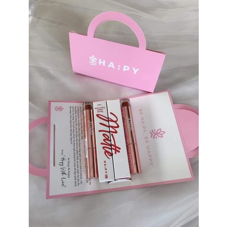 SON HAPPY MATTLE - Son Hapy siêu lì, không trôi, kháng nước - nhiều màu lựa chọn